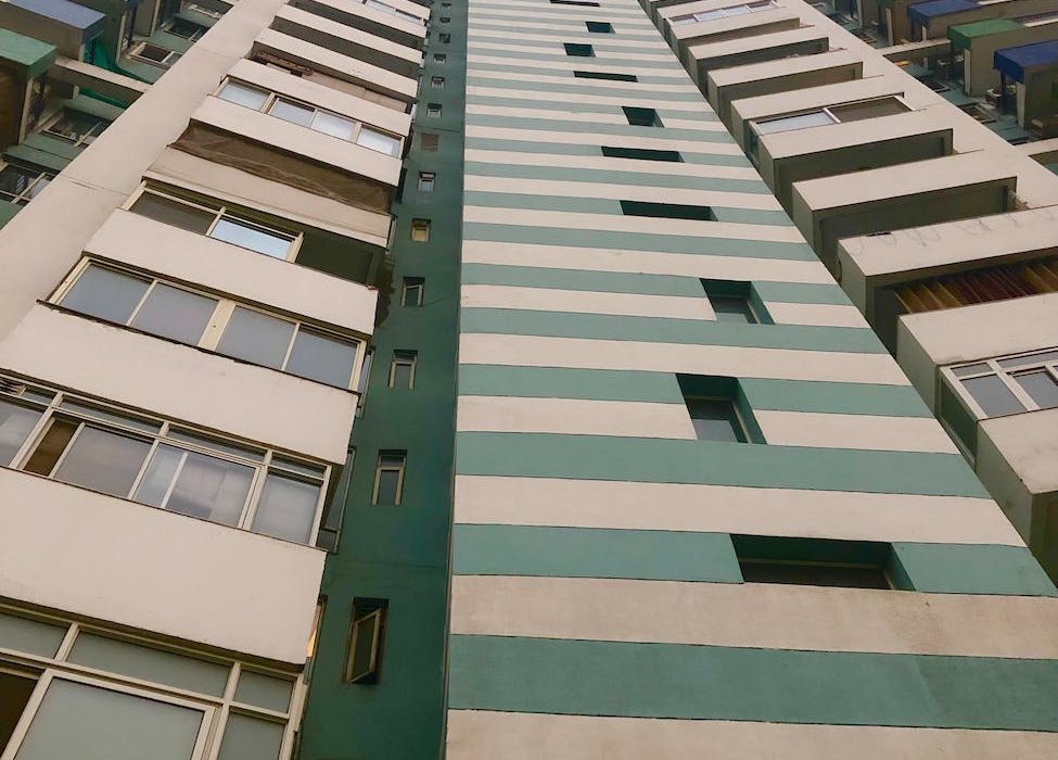 low angle shot of a block of flats
